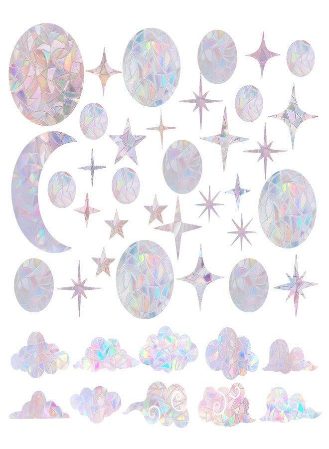 phnydreg 44 Pcs Window Clings Circles Stars Clouds Anti Collision Window Stickers Sun Catcher Stickers for Bird Strikes - Image 1